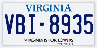 VA license plate VBI8935