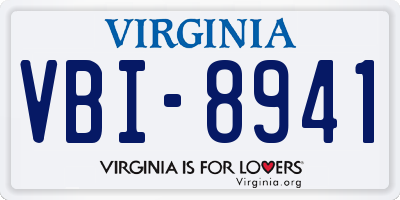 VA license plate VBI8941