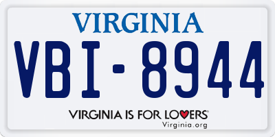 VA license plate VBI8944