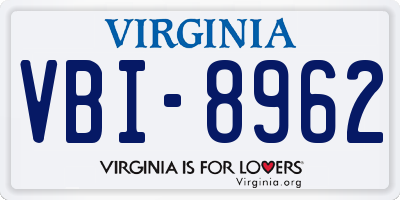 VA license plate VBI8962