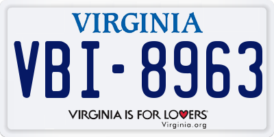 VA license plate VBI8963