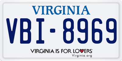 VA license plate VBI8969