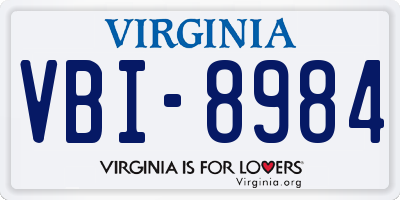 VA license plate VBI8984