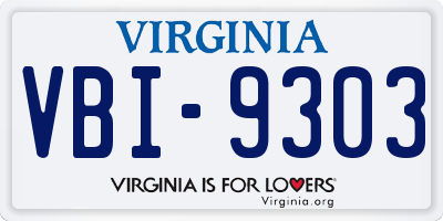 VA license plate VBI9303