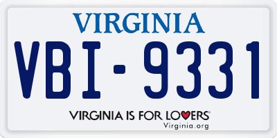 VA license plate VBI9331