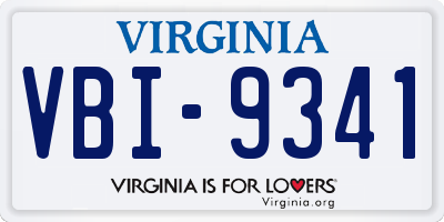 VA license plate VBI9341