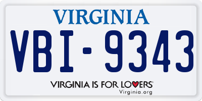 VA license plate VBI9343