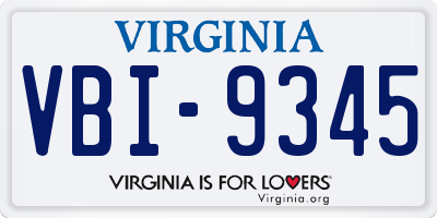 VA license plate VBI9345