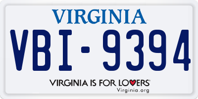VA license plate VBI9394