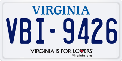 VA license plate VBI9426