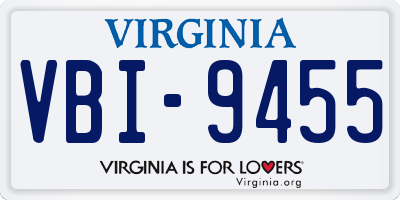 VA license plate VBI9455