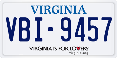 VA license plate VBI9457