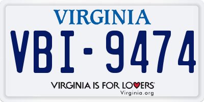 VA license plate VBI9474