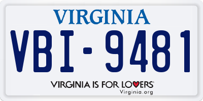VA license plate VBI9481