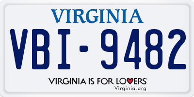VA license plate VBI9482