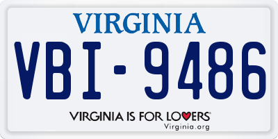 VA license plate VBI9486