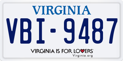 VA license plate VBI9487