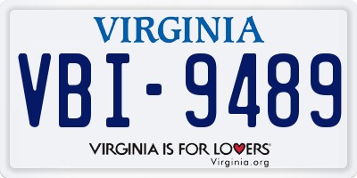 VA license plate VBI9489