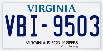 VA license plate VBI9503