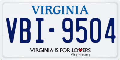 VA license plate VBI9504