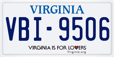 VA license plate VBI9506