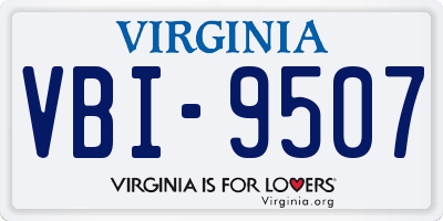 VA license plate VBI9507