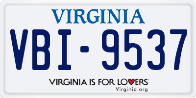 VA license plate VBI9537