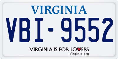 VA license plate VBI9552