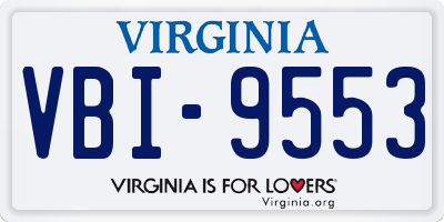 VA license plate VBI9553