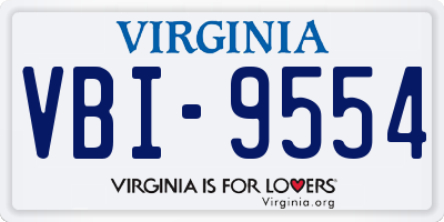 VA license plate VBI9554