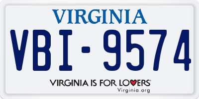 VA license plate VBI9574