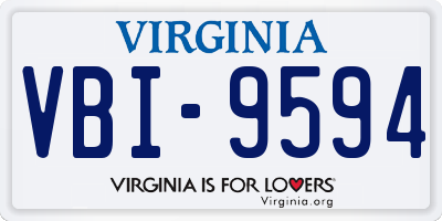 VA license plate VBI9594