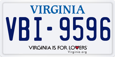 VA license plate VBI9596