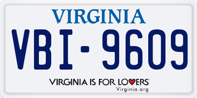 VA license plate VBI9609