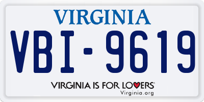 VA license plate VBI9619