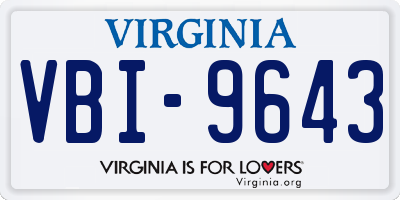 VA license plate VBI9643