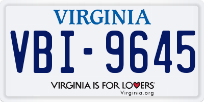 VA license plate VBI9645