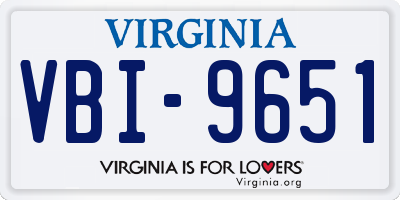 VA license plate VBI9651