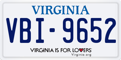 VA license plate VBI9652