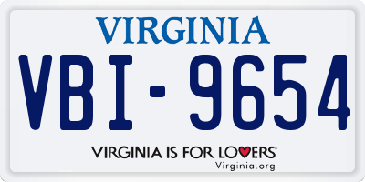 VA license plate VBI9654