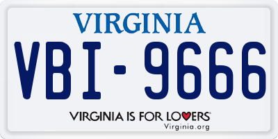 VA license plate VBI9666