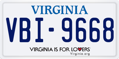 VA license plate VBI9668