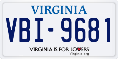 VA license plate VBI9681