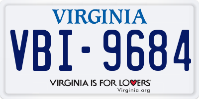 VA license plate VBI9684