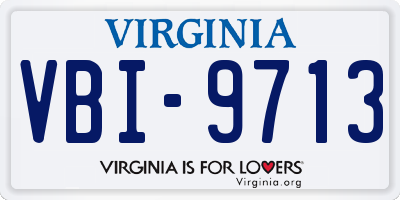 VA license plate VBI9713