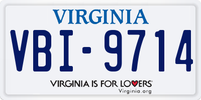 VA license plate VBI9714