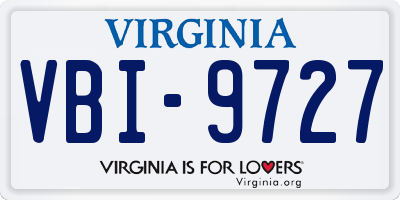 VA license plate VBI9727