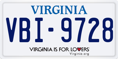 VA license plate VBI9728