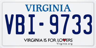 VA license plate VBI9733
