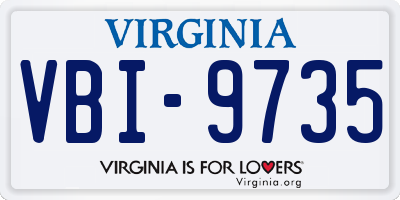 VA license plate VBI9735